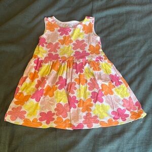 Primary Recess Floral Kids Dress - Pink, Orange, Yellow